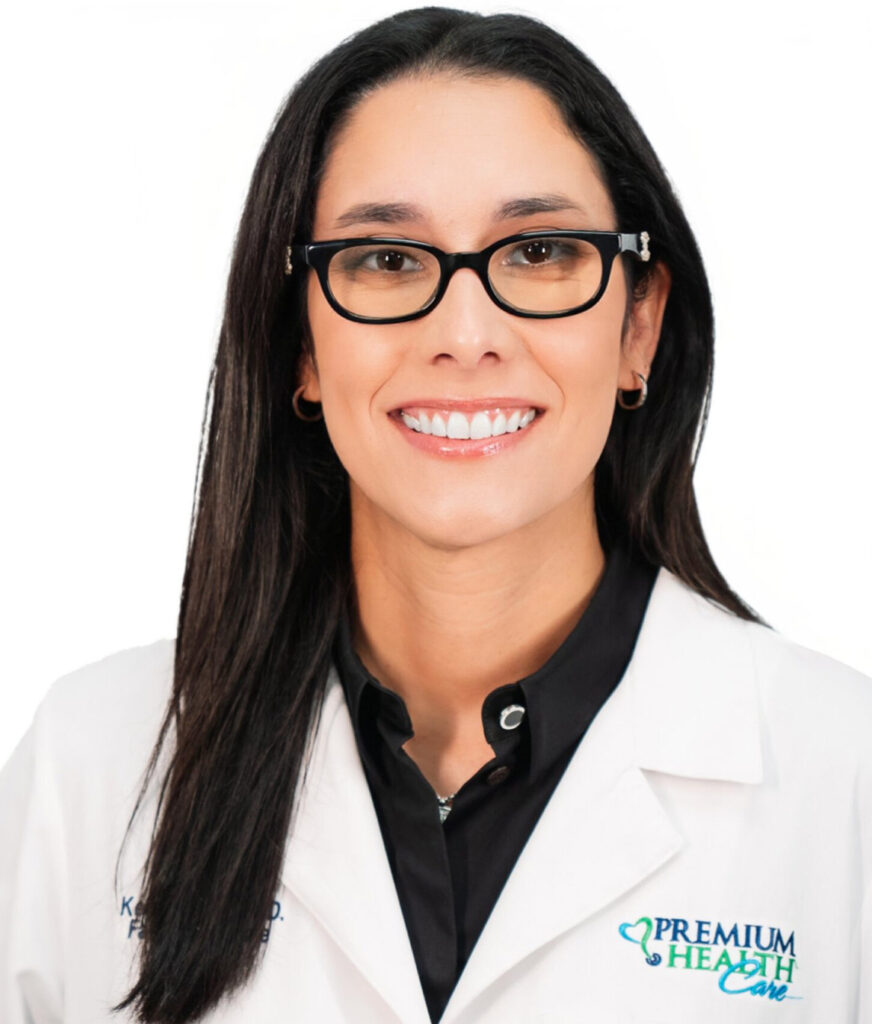 Picture of Doctor Keila Hoover wearing a white coat.